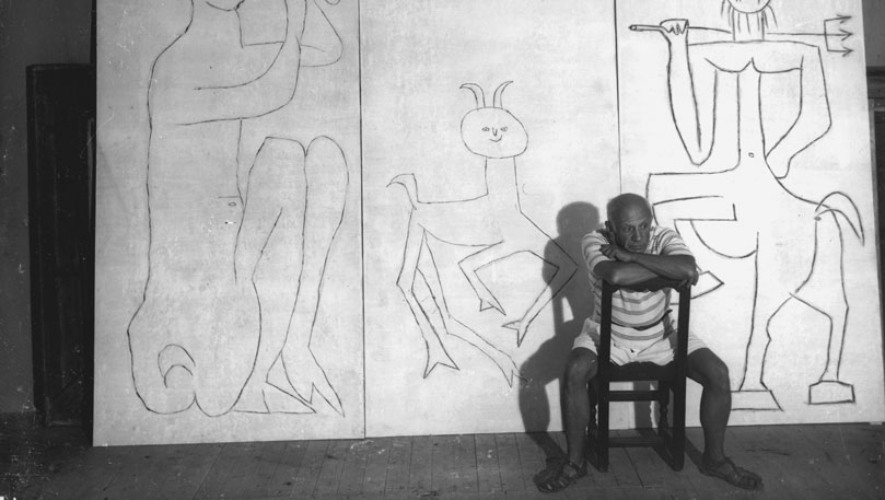 Picasso and Sima, Antibes 1946